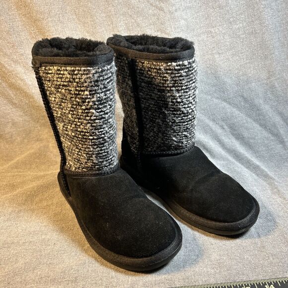 Minnetonka Moccasin Womens Suede Moccasin Boots black size 7 - Picture 2 of 8